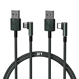 USB A-USB C 90度5V 3A高速充電ケーブル、iFory USB C 90度ケーブル3ft 0.9m、USB A Cabel、タ