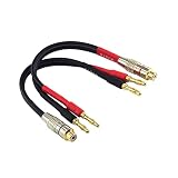 WJSTN RCA - フレックスピン バナナプラグアダプター 6インチ フレックスピン バナナプラグ メスRCAオーディオケーブル 2パック (4mmバナナプラグからRCA)