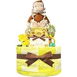 KanonBabys おむつケーキ 男の子 女の子 おさるのジョージ 出産祝い 2段 Sサイズ 3001