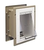 PetSafe Wall Entry Aluminum Pet Door with Telescoping Tunnel Taupe and White Small [並行輸入品]