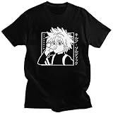 [PRABOS] HUNTER×HUNTER ハンター×ハンター キルア＝ゾルディック メンズ レディース 印画 Tシャツ 個性 半袖 夏服 丸襟 吸汗速乾 綿 軽量 柔らかい 快適な 涼しい 通気性 (A1#,XS)