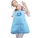 ベビーマント 子供用カーディガン 抱っこひも用 ベビーキャリア用 マント/ケープ/ポンチョ/出産祝い 外出用 (ブルー)
