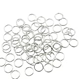 KUKU工房 丸カン マルカン 100個セット ハンドメイド材料 (シルバー, 外径12mm)