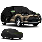 Syncnika 車カバー マツダ CX-8 2017-2023 ボディカバー 防水性 裏起毛 防塵紫外線 黄砂/雪対策 防風ロープ付き ブラック 四季対応