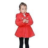 Cutelove　ジャケット　アウターウェア フード付き　プリーツスタイル　ロングスリーブ　長袖　コットン　綿　女の子　ベビー　ガールズ　赤ちゃん　幼児　秋　冬　可愛い　暖かい　素敵　防寒　保温　カジ