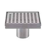 KES Invisible tile-in Drain 6-inch by 6-inch Sus 304ステンレススチールRustproof with Strainer、v255-p V255S14