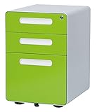 井上金庫 カラー3段ワゴン 【グリーン/GR】 インワゴン サイドワゴン