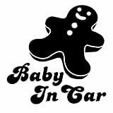 【赤ちゃんがいます Baby in car cookie Ver.11 クッキー カッティングステッカー 2枚組 幅約14cm×高約14cm】黒（ブラック）