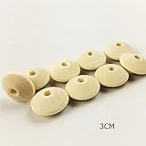 Mamimami Home 天然木製 チェコのビーズ 歯固め 算盤 ビーズ 30MM ヴィンテージチェコ バイコン ナチュラルカラー DIY用　赤ちゃん　知育玩具おしゃぶりチェーン 100個　[FDA