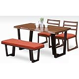 北欧風 幅140cm 4人掛け用 ダイニング4点セット