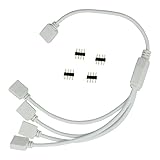 ESUMIC LED Strip 3528 5050 RGB 4 Pins Splitter Connector Cable White (1to4 splitter cable) [並行輸入品]