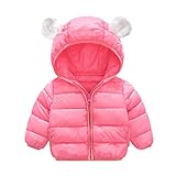 Sanke キッズ ダウンジャケット ベビー 子供服 ダウンコート ダウン 中綿ジャケット 防寒 保温 アウターウエア 女の子 男の子 フード付き 4色 5サイズ 秋冬 ピンク90cm