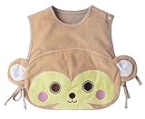 (コ-ランド) Co-land ベビー ポンチョ ベスト アニマル デザイン なりきり 厚手 エプロン 袖なし 動物 柔らかい ビブ 出産祝い ギフト 猿 90