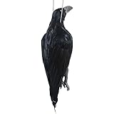 Amazon Co Jp Onesora カラスよけ 鳩よけ 本物そっくり リアル羽毛カラス 小振りサイズ1羽 ぶら下げて吊るすだけ カラス撃退 Diy 工具 ガーデン