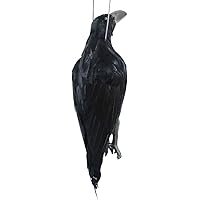 ログソルJAPAN カラスよけ 特大 リアル ダミー 本物そっくり 羽毛 撃退 吊るすだけ 43cm (1)