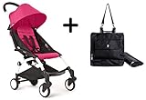 BabyZen YoYo Stroller White/Pink + Babyzen YoYo Premium Travel Bag, Black by Baby Zen