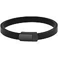 Geoffrey Beene Men's Genuine Pebbled Leather Bracelet with Stainless Steel Closure