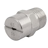 uxcell フラットスプレーノズル　扇状スプレーノズル 　スプレーチップ　シルバー　ステンレス鋼製 3.6mmオリフィススプレー径 65度