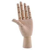 Auntwhale 8インチボディーアーティストモデルのアーティキュレートされたマネキン木製の左手マネキン