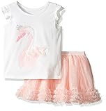 The Children's Place Girls' Top and Skirt Set Simply White 12-18 Months [並行輸入品]