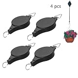 4Pcs 伸縮式の鉢植え植物 吊 フック 調節鉢植え用ハンギング 壁掛け 花 植物 ポット ハンガー ガーデン ブラック