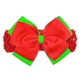 Zhhlinyuan ベビー小物 Kids Christmas Stretch Ribbon Bowknot Headband Baby Girls Toddler Hairband ヘアアクセサリ 