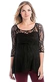 ライラックLaila 3 / 4スリーブレースマタニティトップ US サイズ: S カラー: ブラック