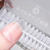 AUMIMU ネイルチップ 超薄 ショート クリア サンディング 自然なフィット感 つけ爪,大容量 330枚