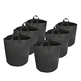 植え袋 不織布ポット 不織布鉢 栽培 園芸用 ガーデン 庭バッ 6セット ブラック