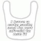 BABY BIB 1096 PINK RIM I HAVE A CUTE SMILE AND I'M NOT AFRAID TO USE IT QUALITY FUNNY BABY BIB by SI