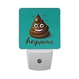 Alaza Smiling Face Poop絵文字プラグインLED Dusk to Dawnセンサーナイトライト、cool-touchデザイン壁階段用ライト寝室キッチン、廊下、または任意暗い部屋