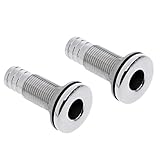 MagiDealパック2 Marine Grade 316ステンレススチールThruハルポンプホース継手Drain forボートヨット