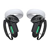 KIWI design 【アップグレード版】 コントローラー グリップ カバー アクセサリー Quest 2対応 バッテリー口 プロテクター ナックルストラップ付 （ブラック）