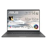 ASUS ノートパソコン Zenbook SORA UX3407RA 14インチ Qualcomm Snapdragon X Elite X1E-78-100 メモリ32GB SSD 512GB MS Office 2024搭載 Windows 11 バッテリー駆動 29時間 重量 980g 有機ELパネル搭載 Copilot+PC アイスランドグレー UX3407RA-HA32570GRS/A