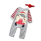 【ノーブランド品】0-2歳　ベビー　赤ちゃん　子供服　長袖　クリスマス　遊び着　ロンパース　ジャンプスーツ　帽子付き　ソフト　全2色4サイズ - グレー, 95