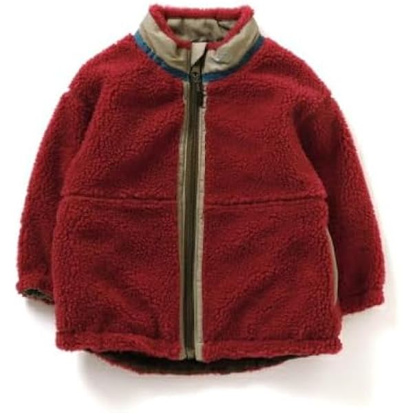 Amazon | ブルゾン ファーフリースジャケット キッズ ノーカラー 子供 