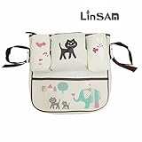 LINSAM ベビーカー ドリンク ホルダー ネット バッグ 多機能小物入れ ベビーカーバッグ 収納 ベビーカー 保冷バッグ ベビーカー用バッグ 保温防滴 マザーズバッグ ストローラー ベビーカー用 