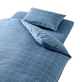 無印良品 綿 敷ふとん用 カバー3点セット S ブルーチェック 84636202