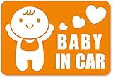 imoninn BABY in car ステッカー　【マグネットタイプ】　No.10　赤ちゃん　（オレンジ色）