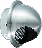 ワールド SUS304ステンレス 丸型フード付ガラリ φ100mmFD(防火ダンパー)付アミ無し H/L(ヘアーライン)クリアー WFGDTN-100