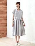 Angeliebe エンジェリーベ マタニティ ワンピース 授乳口付き ストレッチ スキッパー シャツ ＆ ワンピ セットアップ 妊婦服 産前 産後 セット商品 フリー グレー 22022 22022