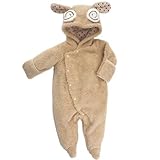 【羊ベージュ】足袋付シャギーフリースカバーオール (60)