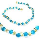 The Art of Cure Baltic Amber Teething Necklace for Baby (Blue Jade/Lemon) - Anti-inflammatory ... by