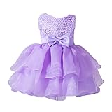Candykids ベビードレス ベビーデイジー 結婚式 セレモニードレス フォーマルドレス 子供服 女の子 赤ちゃん お宮参り ティアードスカート　ベビードレス フォーマルドレス (L, パープル)
