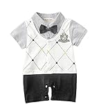 AvaCostumeベビーボーイズワンピース優しいジャンプスーツロンパースの服、ホワイト 12M