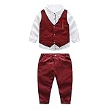 Domybest子供スーツ 男の子スーツ フォーマルスーツ　キッズスーツ　フォーマル洋服　子供服　ボーイズ 紳士服　シャツ+ベスト+パンツ ３点セット 長袖 ジェントルメン　３色選択可能 入学式 入園