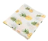 Effiku(エフィック) おくるみ ベビー ブランケット ガーゼ スワドル 120ｃｍ×120cm 出産祝い 授乳ケープ お昼寝に (パイナップル柄)