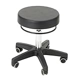 スツール ST ( リングレバータイプ ) 高さ43cm-55cm ブラック [ エステスツール キャスター付き 昇降式 リングレバー オフィスチェア 丸椅子 スツール イス 椅子 チェア ]