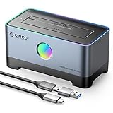 ORICO HDDスタンド USB 3.1 to SATA RGB HDDドッキングステーション 2.5/3.5インチ SATA HDD SDD対応 アルミニウム合金製 外付け HDDケース 最大10Gbps タイプC/タイプA2IN1ケーブル 18TB対応 5518C3