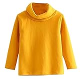 Plus Nao(プラスナオ) 子供用 カットソー タートルネック ハイネック 長袖 シンプル 無地 男の子 女の子 キッズ ジュニア 110 120 130 140 110 イエロー